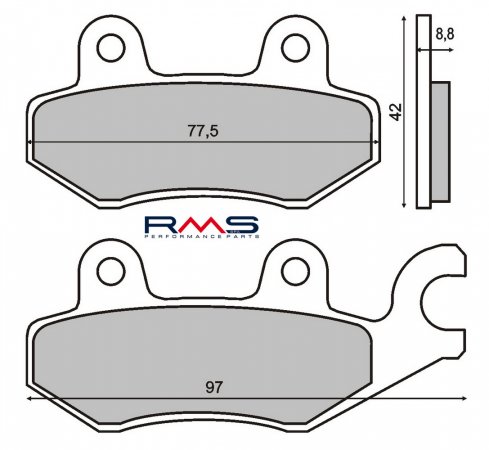 Brzdové destičky RMS 225100350 organické