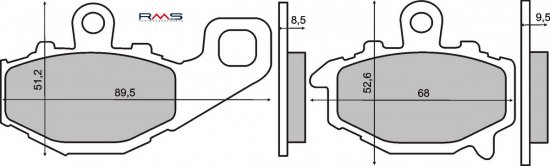 Brzdové destičky RMS 225101220 organické