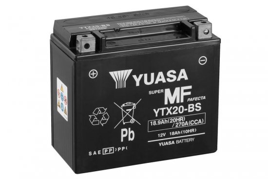 Bezúdržbová motocyklová baterie YUASA YTX20-BS