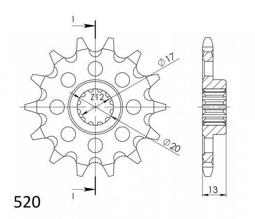 Řetězové kolečko SUPERSPROX CST-125:13 13 zubů, 520