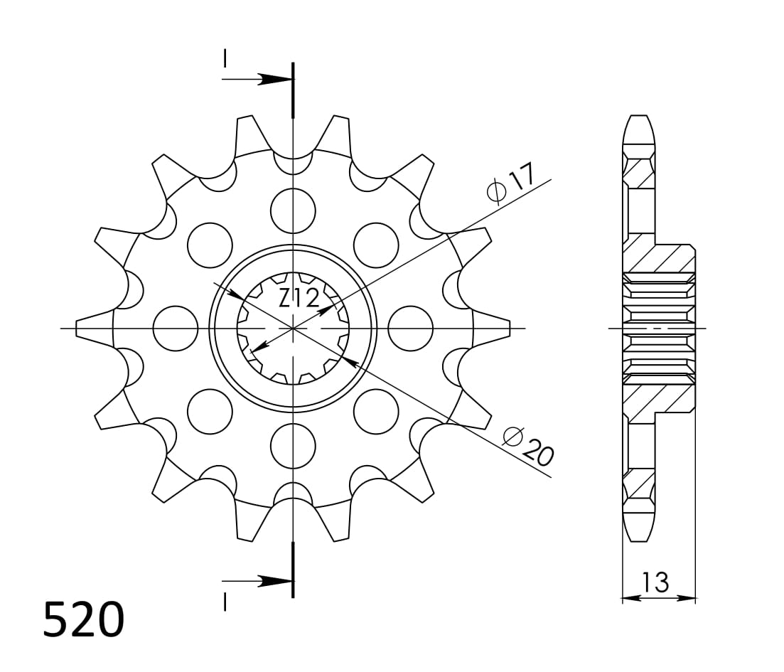 Řetězové kolečko SUPERSPROX CST-125:14 14 zubů, 520