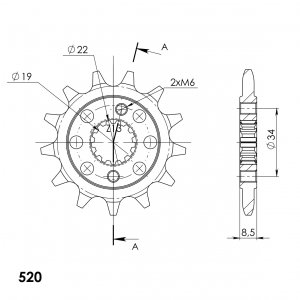 Řetězové kolečko SUPERSPROX CST-1403:13 13 zubů, 520