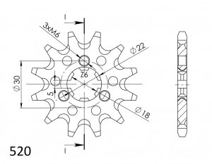 Řetězové kolečko SUPERSPROX CST-1445:11 11 zubů, 520