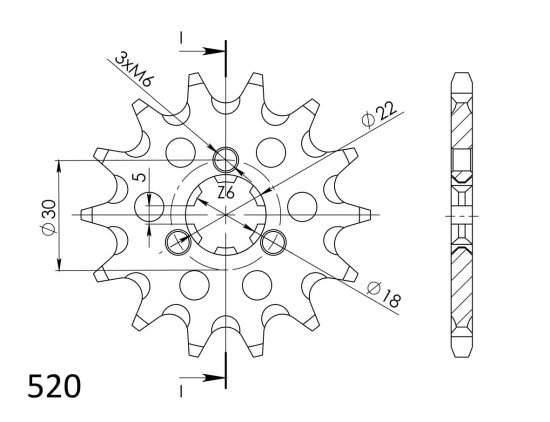 Řetězové kolečko SUPERSPROX CST-1445:14 14 zubů, 520