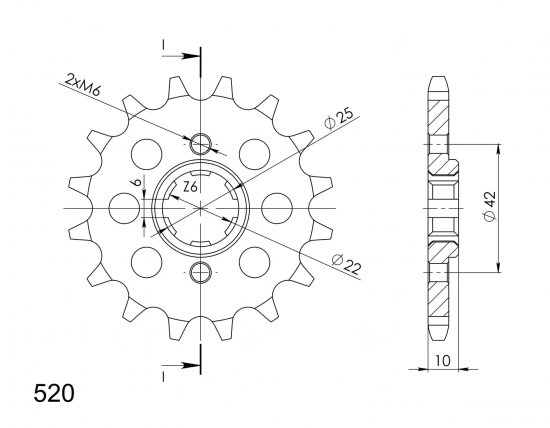 Řetězové kolečko SUPERSPROX CST-306:13 13 zubů, 520