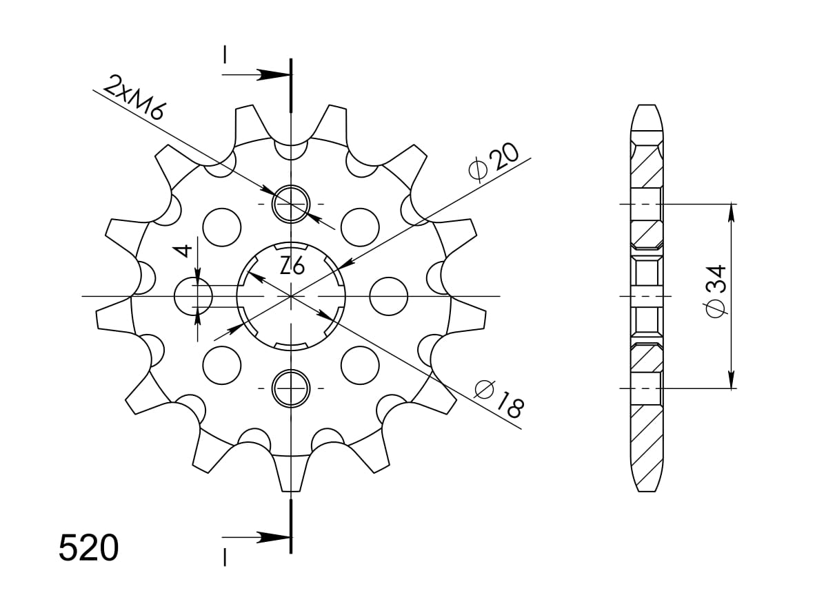 Řetězové kolečko SUPERSPROX CST-328:12 12 zubů, 520