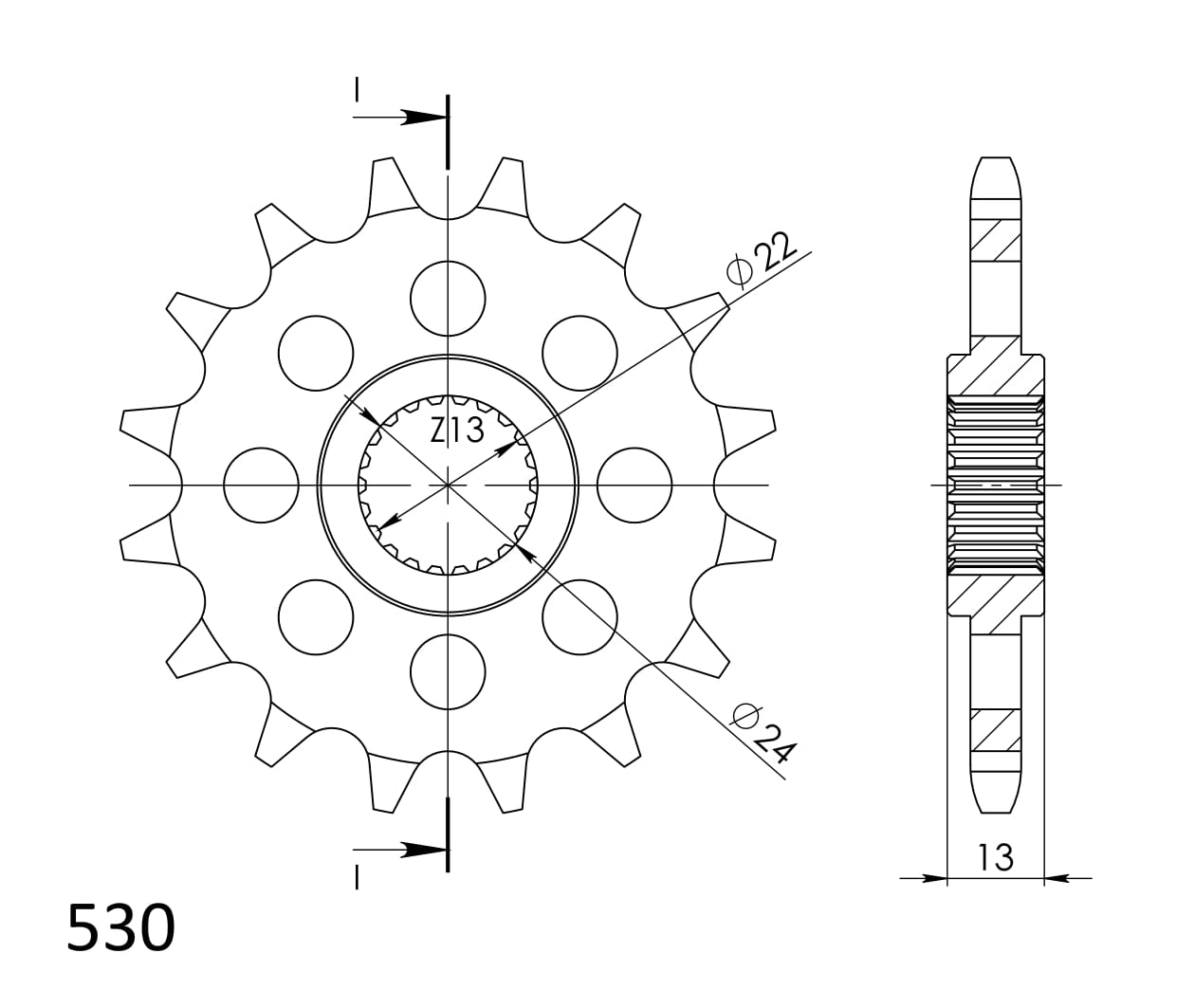 Řetězové kolečko SUPERSPROX CST-3411:14 14 zubů, 530