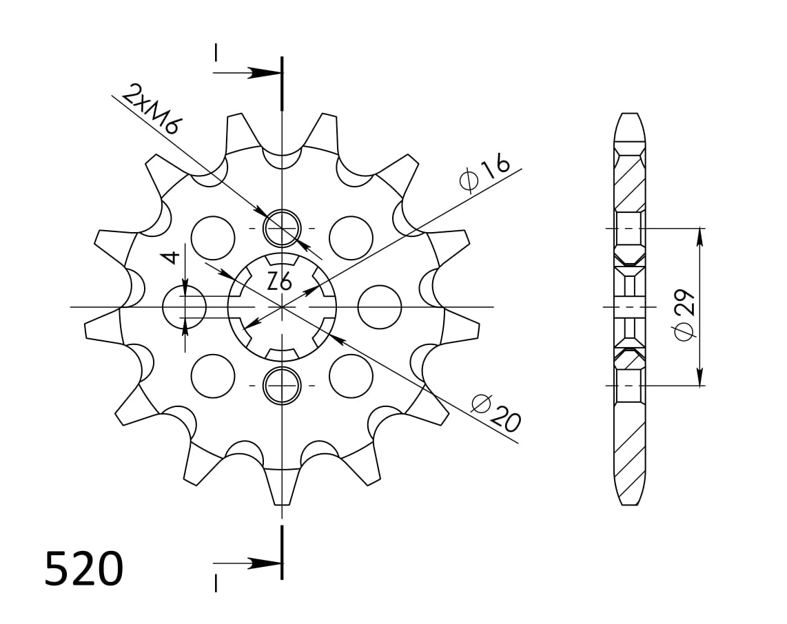 Řetězové kolečko SUPERSPROX CST-422:12 12 zubů, 520