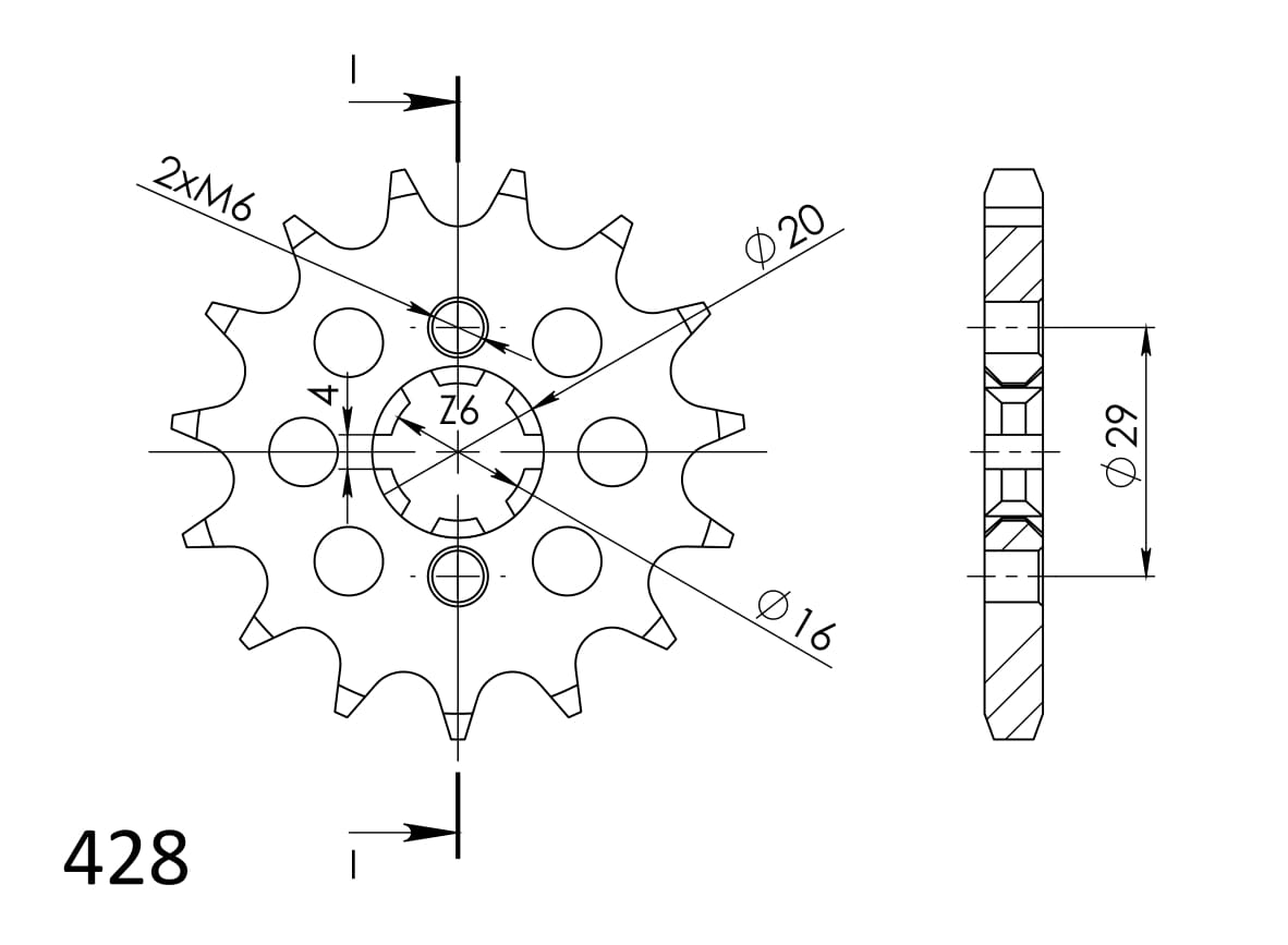 Řetězové kolečko SUPERSPROX CST-425:14 14 zubů, 428