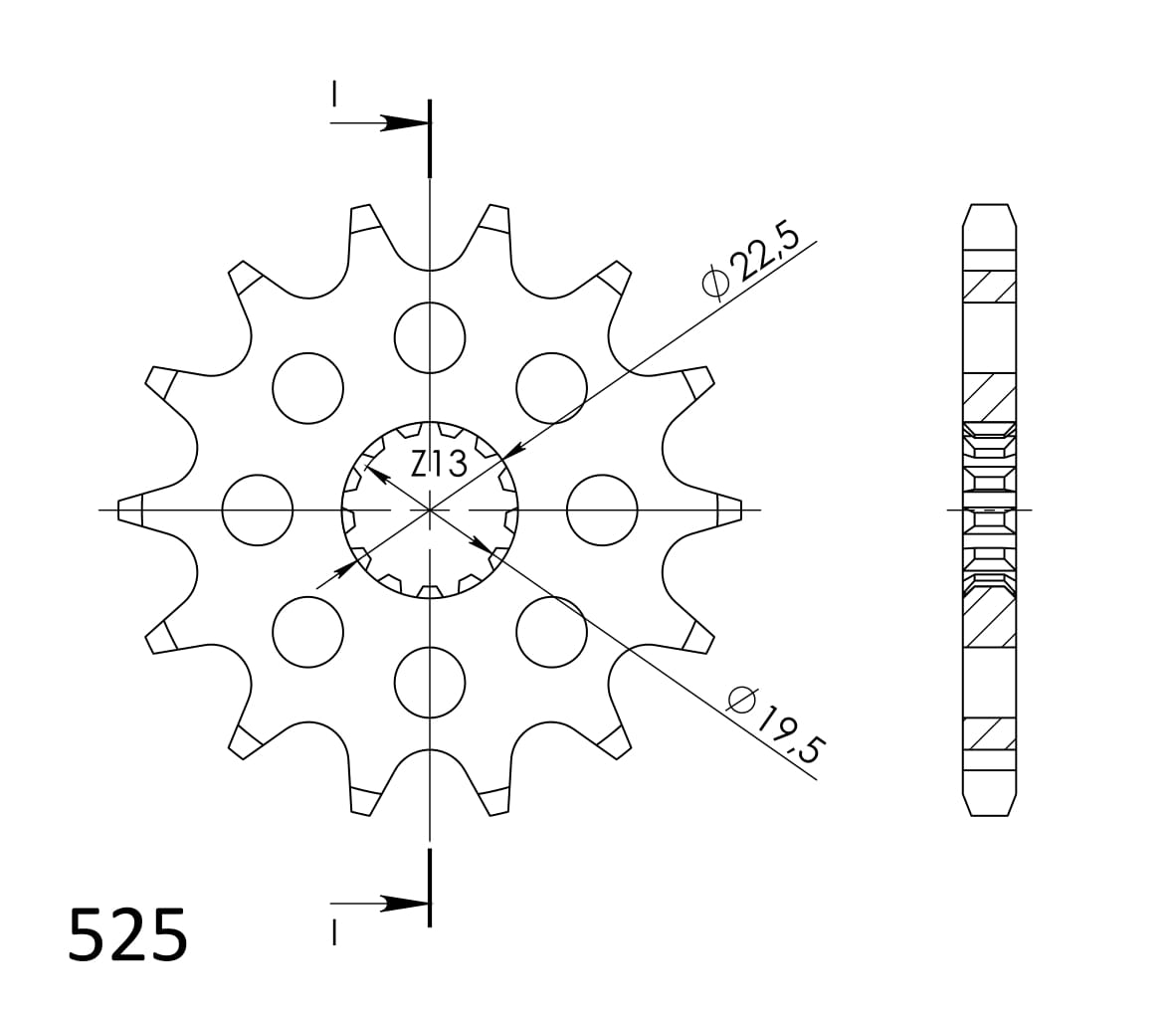 Řetězové kolečko SUPERSPROX CST-433:13 13 zubů, 525