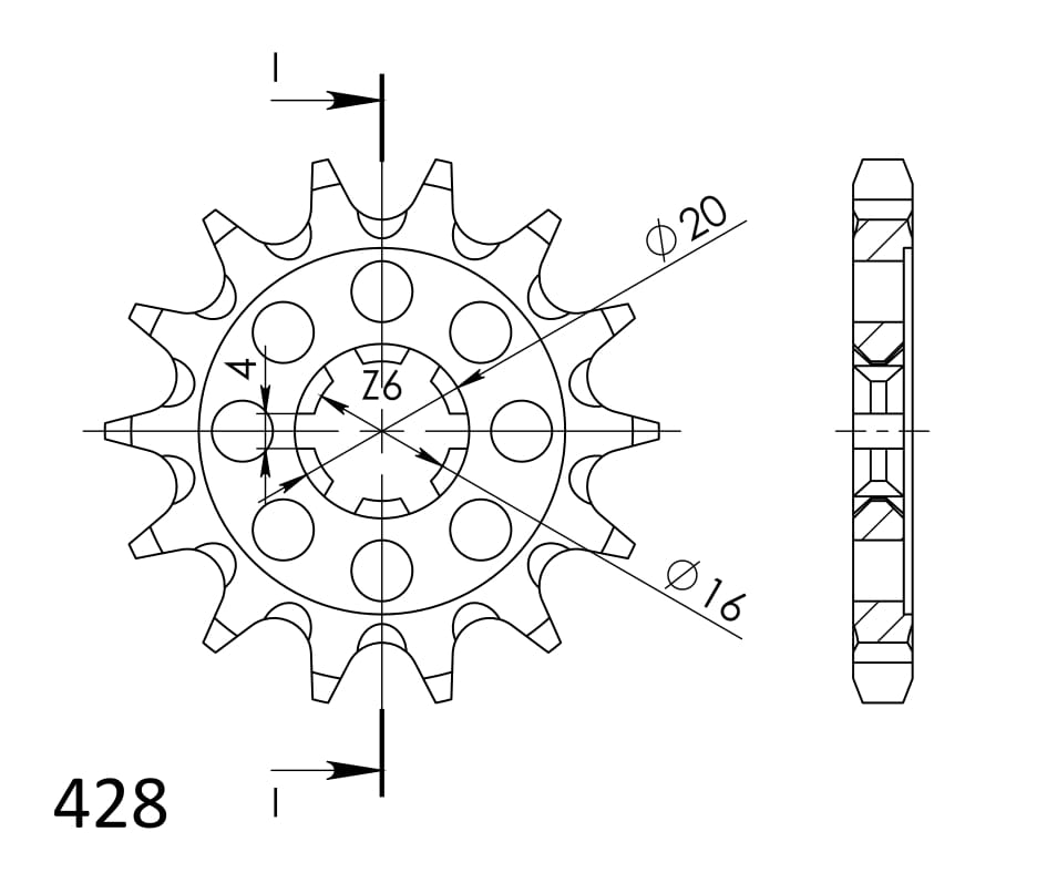 Řetězové kolečko SUPERSPROX CST-555:13 13 zubů, 428