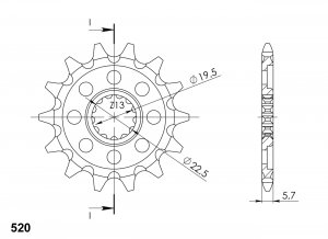 Řetězové kolečko SUPERSPROX CST-825:13 13 zubů, 520